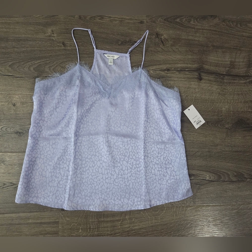 Nine West Womens Lace Trim Cami Size L NWT